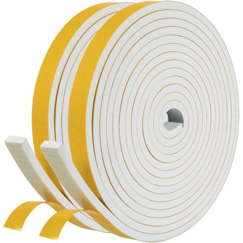 foto del prodotto sollbry guarnizione adesiva per finestre guarnizione in schiuma di gomma per porte 2 rotoli 12 mm larghezza x 6 mm altezza x 4 m