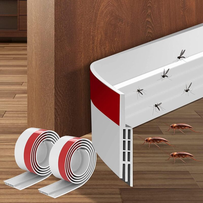 foto del prodotto sollbry guarnizione adesiva per porta, 100 x 5 cm, guarnizione in gomma bianca tpe, fonoassorbente, antirumore, antipolvere, antiaria fredda,