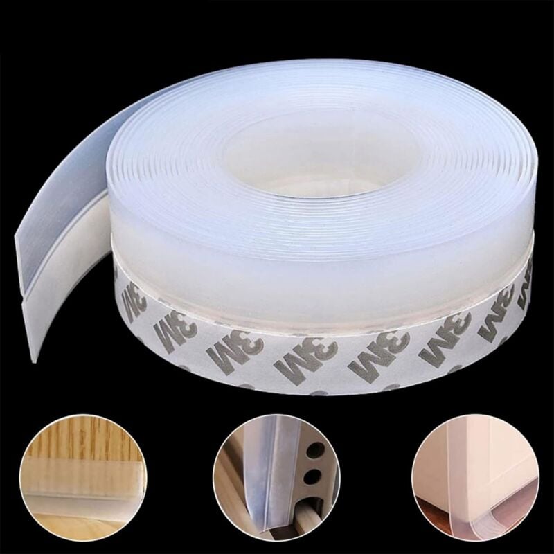 foto del prodotto sollbry guarnizione adesiva per porta, 5 m x 3,5 cm, in silicone autoadesivo per porte e finestre. protezione da acqua, insetti e rumore