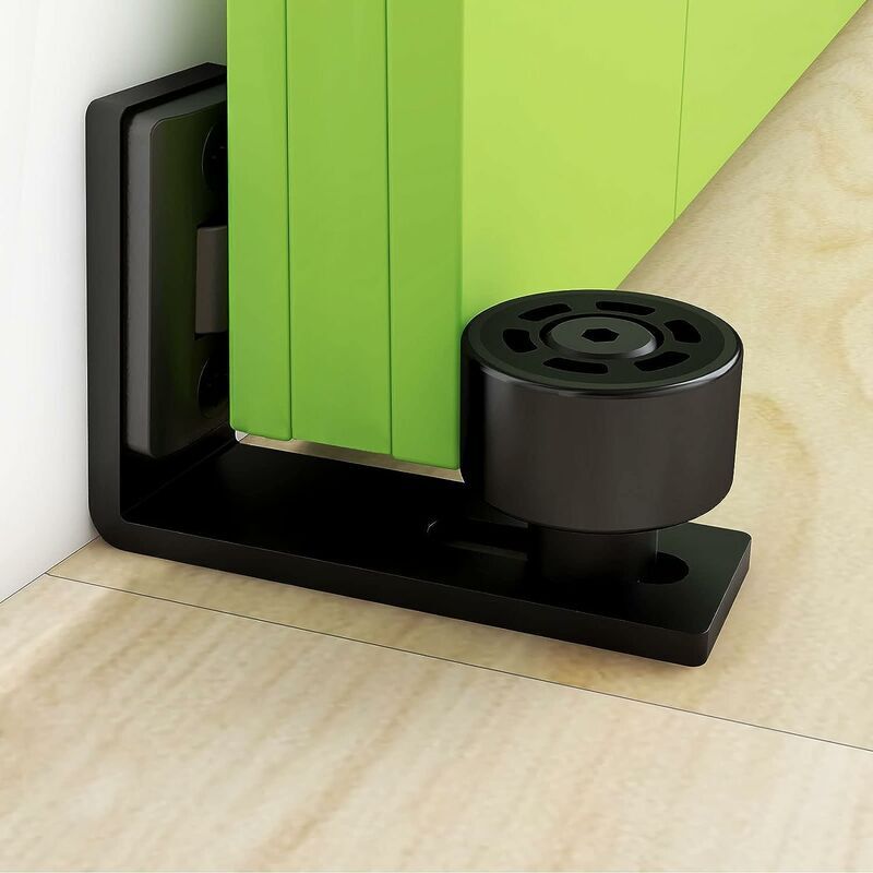 immagine 0 del prodotto sollbry guida a pavimento regolabile per guida a parete fondo porta per porta scorrevole in legno, nera