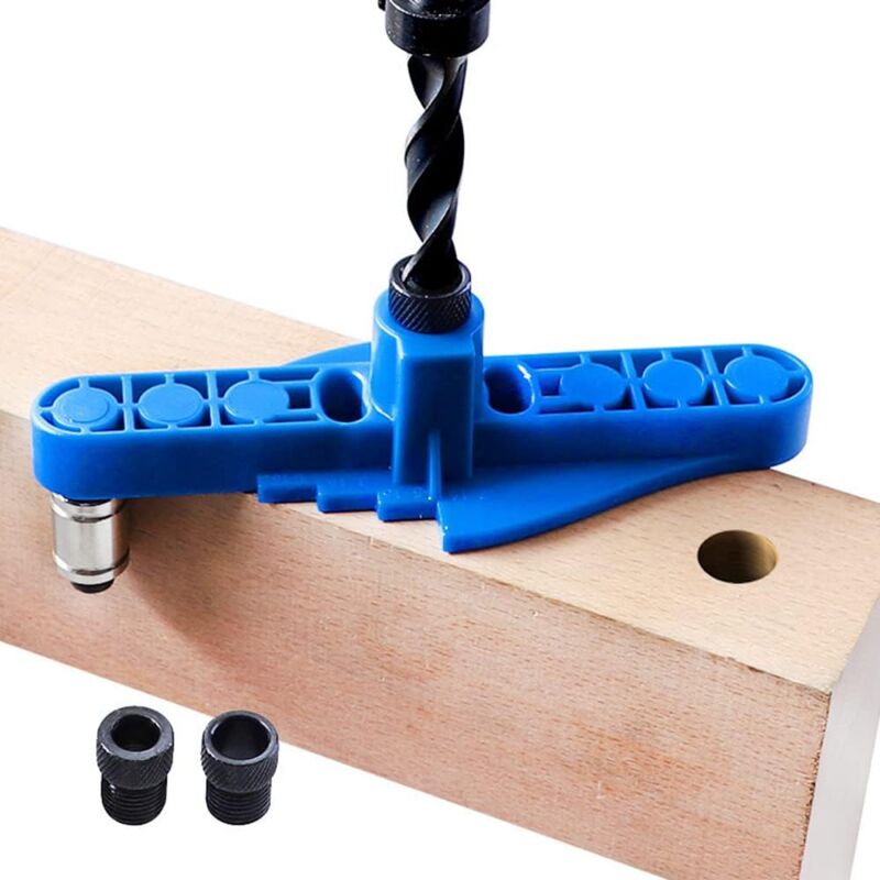 foto del prodotto sollbry guida per la foratura del legno 2 in 1, dispositivo di foratura verticale per tasselli, localizzatore di fori per legno con boccola di