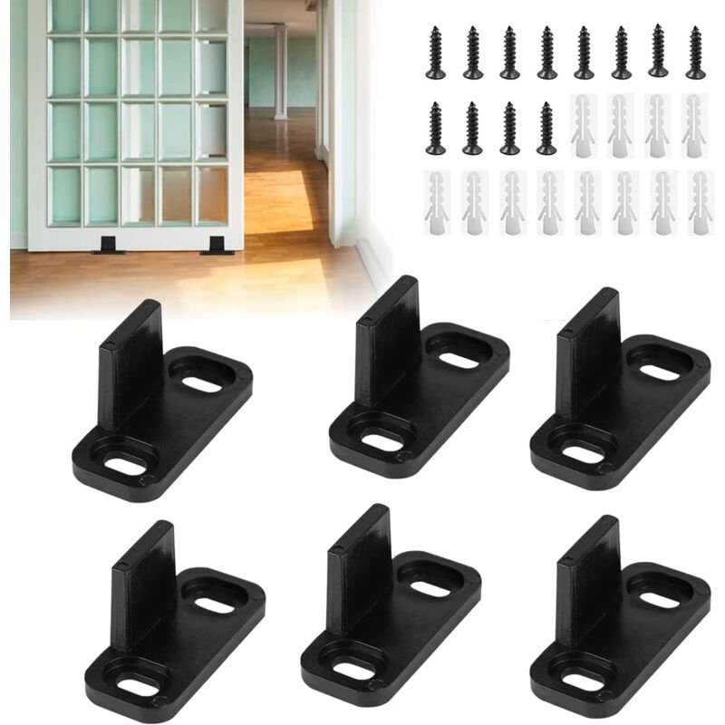foto del prodotto sollbry guida per porta scorrevole in plastica da 6 pezzi, 45 20 24 mm, multifunzione, guida per porta scorrevole da pavimento, guida per pavimento