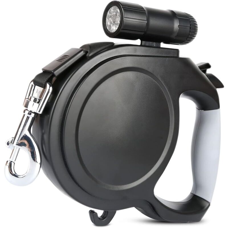 foto del prodotto sollbry guinzaglio per cani con torcia a led, guinzaglio retrattile per cani fino a 30 kg con impugnatura antiscivolo, guinzaglio retrattile