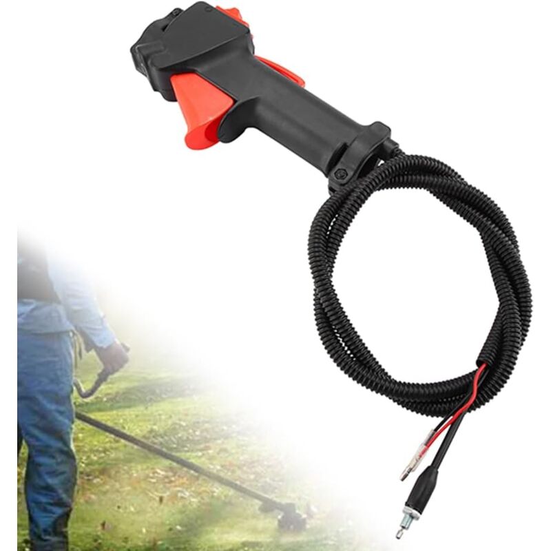 foto del prodotto sollbry impugnatura per decespugliatore da 26 mm con cavo da 114 cm, interruttore a grilletto, impugnatura dell acceleratore, cavo di attivazione,