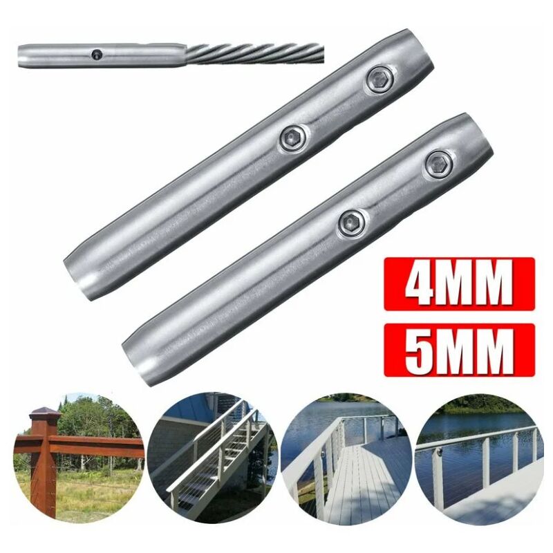 foto del prodotto sollbry installazione del tenditore del cavo in acciaio inossidabile t316 per ringhiere per cavi delle scale 4 mm 5 mm 2 pezzi 
