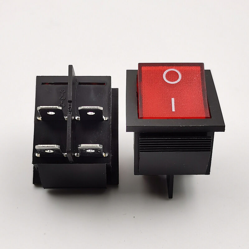 foto del prodotto sollbry interruttore a bilanciere per barca dpst on off a scatto 4 pin luce rossa 16 a 250 v 5, rosso 