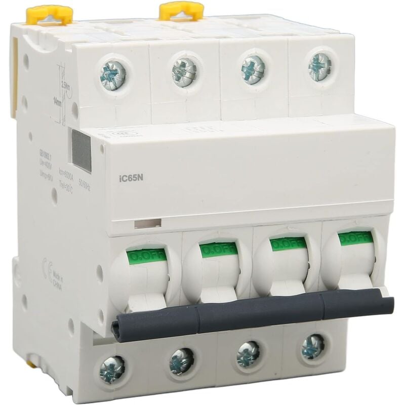 foto del prodotto sollbry interruttore automatico in miniatura 4p 400v ac con interruttore pneumatico, protezione automatica da sovraccarico e cortocircuito,