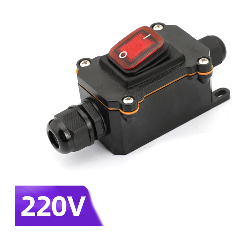 foto del prodotto sollbry interruttore di linea con cavo impermeabile ip65, interruttore a bilanciere on off, 220 v ca, dpst impermeabile a 4 terminali con led