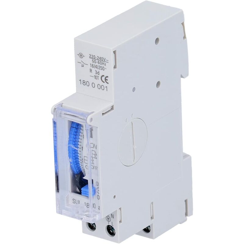 foto del prodotto sollbry interruttore orario meccanico, ac 220 240v 24 ore 15 minuti 96 segmenti timer analogico timer per guida a cappello per lampade,