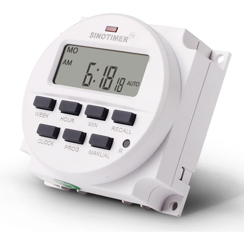 foto del prodotto sollbry interruttore temporizzato 220 v cc, rel programmabile 7 giorni, con display orologio 12 24 ore, ampio schermo lcd da 1,6 pollici, ricarica