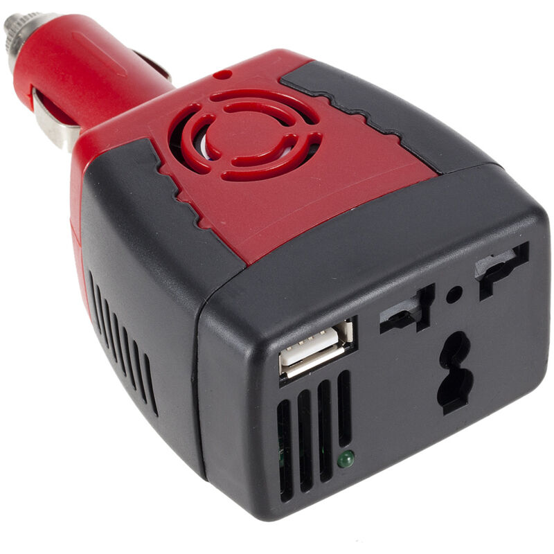 foto del prodotto sollbry inverter per auto da 150 w, 12 v a 220 v, accendisigari, caricabatterie multifunzione, convertitore di potenza usb, porta usb da 2,1 a 65