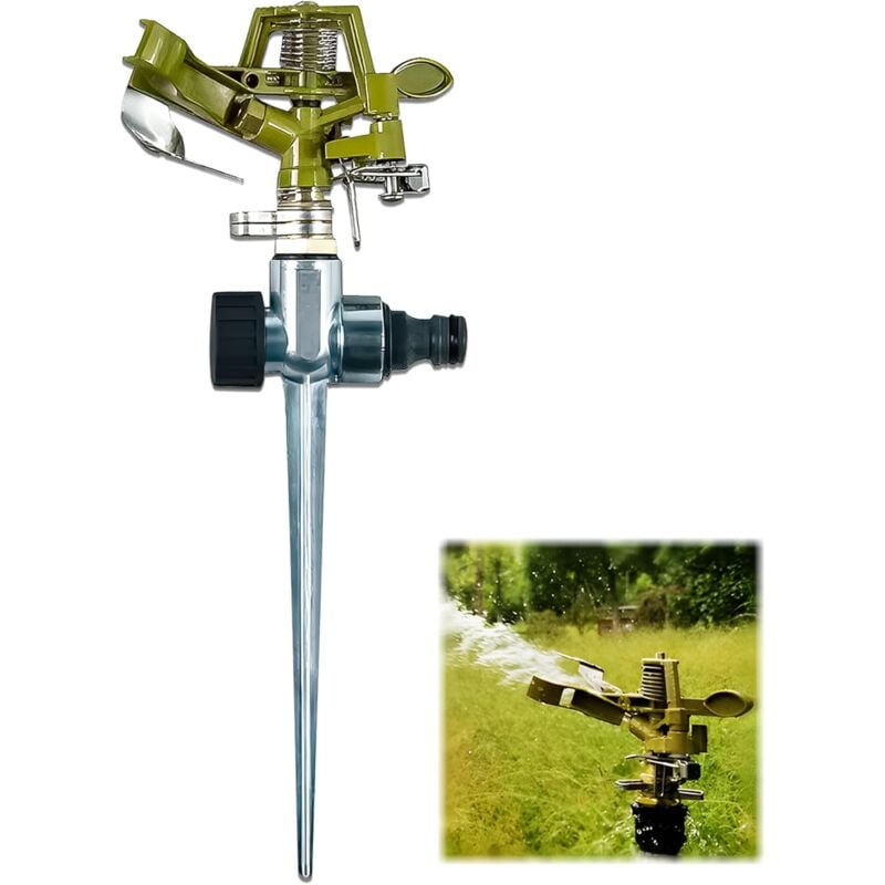 foto del prodotto sollbry irrigatore a impulsi, irrigatore a impulsi in metallo 20 360 , irrigatore per prato, irrigatore da giardino rotante a 360 , irrigatore