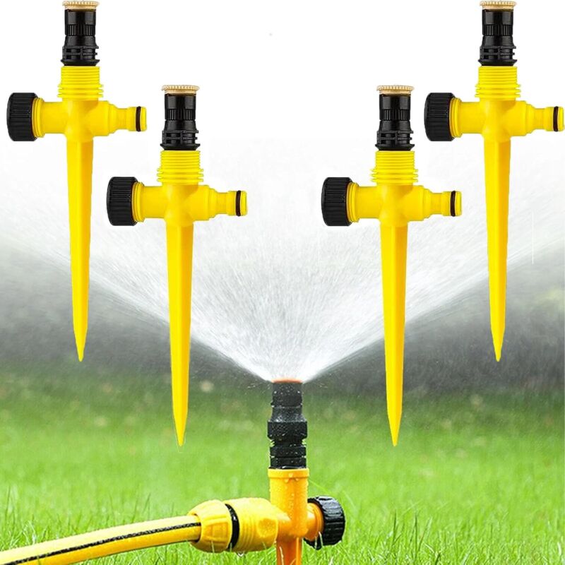 foto del prodotto sollbry irrigatore da giardino, 4 irrigatori per prato, irrigatore automatico rotante a 360 , irrigatore per prato a settore, irrigatore regolabile