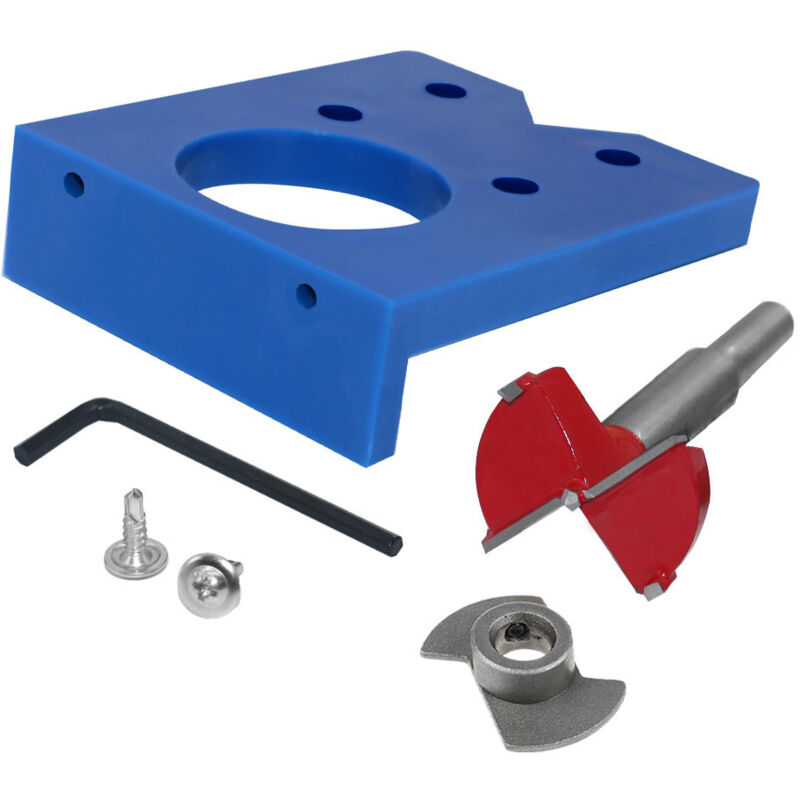 foto del prodotto sollbry kit di punte per trapano per cerniere nascoste da 35 mm, guida di localizzazione per foratura, strumenti per cerniere per mobili e piastre