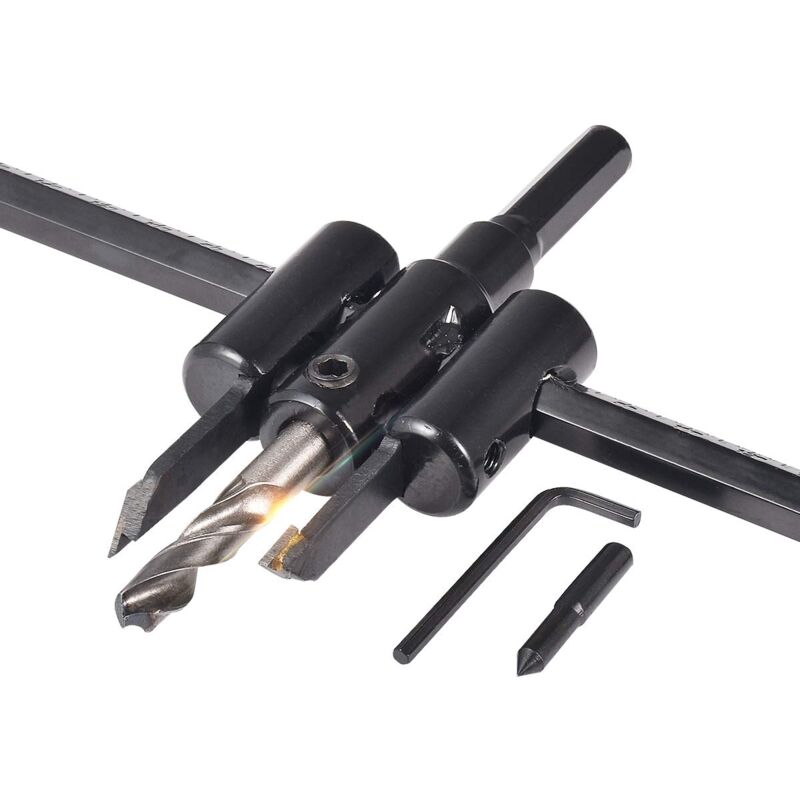 foto del prodotto sollbry kit di seghe a tazza circolari regolabili da 30 mm a 200 mm, punte da trapano per cartongesso, seghe circolari, seghe a tazza per