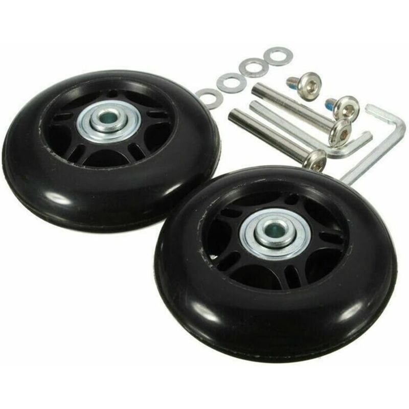 foto del prodotto sollbry kit di sostituzione ruote per valigie, ruote in gomma universali, utensile per cuscinetti girevoli set da 2 , 64 mm 18 mm