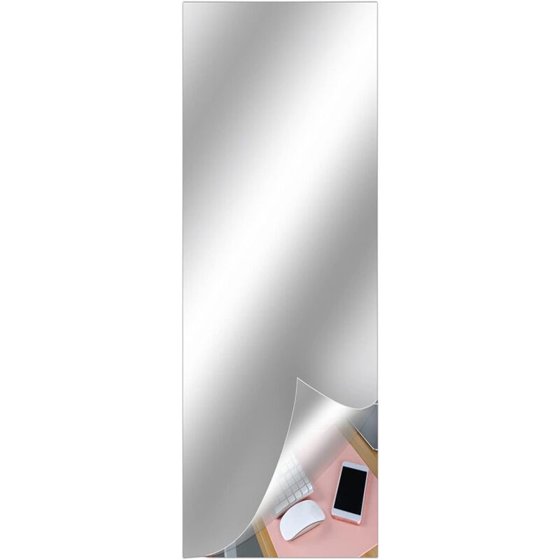 foto del prodotto sollbry lastre a specchio flessibili, 50 x 150 cm, adesivi murali, adesivi non in vetro, per decorazioni murali, spessore 0,2 mm