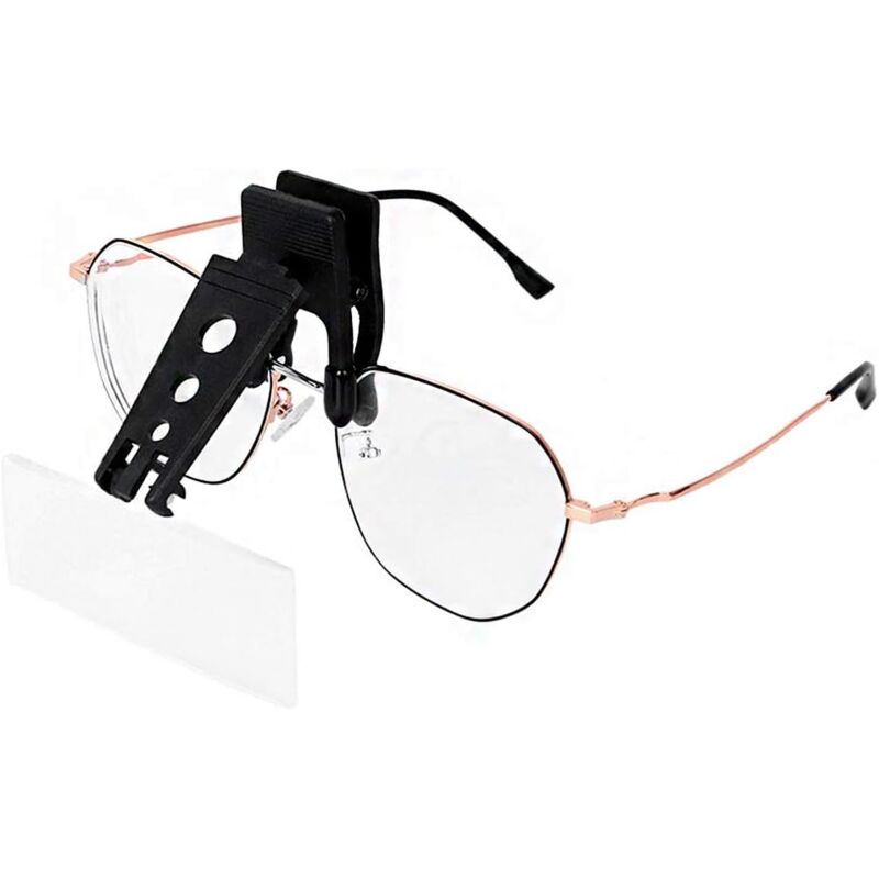 foto del prodotto sollbry lente d ingrandimento a clip per occhiali con 3 lenti intercambiabili, a clip e ribaltabile, a mani libere 1,5x 2,5x 3,5x per lettura,