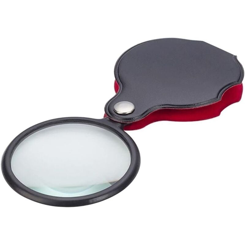 foto del prodotto sollbry lente d ingrandimento portatile in pelle 8x, regalo per gioielli, lente d ingrandimento portatile per la lettura di giornali, ausilio per