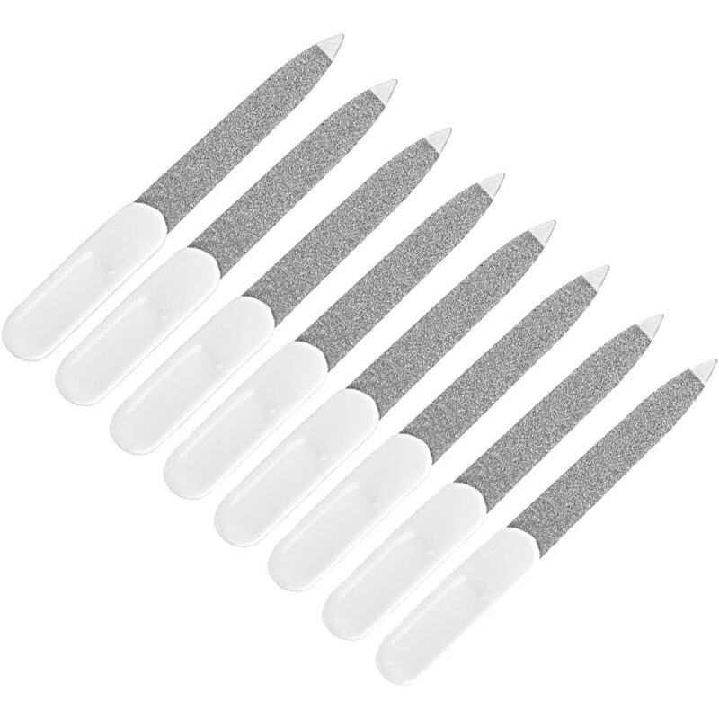 foto del prodotto sollbry lima per unghie professionale a doppia faccia per la cura delle unghie, unghie dei piedi, bianca, set da 8 pezzi 3,6 pollici 