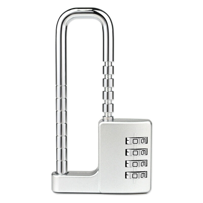 foto del prodotto sollbry lucchetto a combinazione, lucchetto a combinazione a 4 cifre, corpo largo 64 mm, arco lungo retrattile in acciaio inossidabile da 9,7 cm,