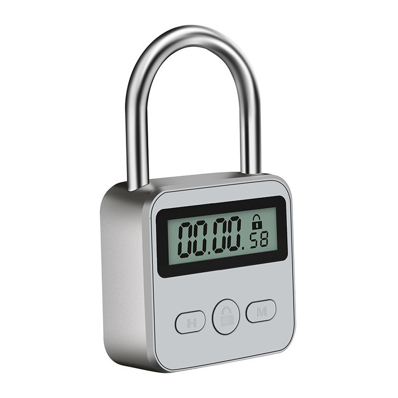 foto del prodotto sollbry lucchetto a tempo, lucchetto a tempo intelligente con display lcd, lucchetto di sicurezza ricaricabile tramite usb, lucchetto con timer per