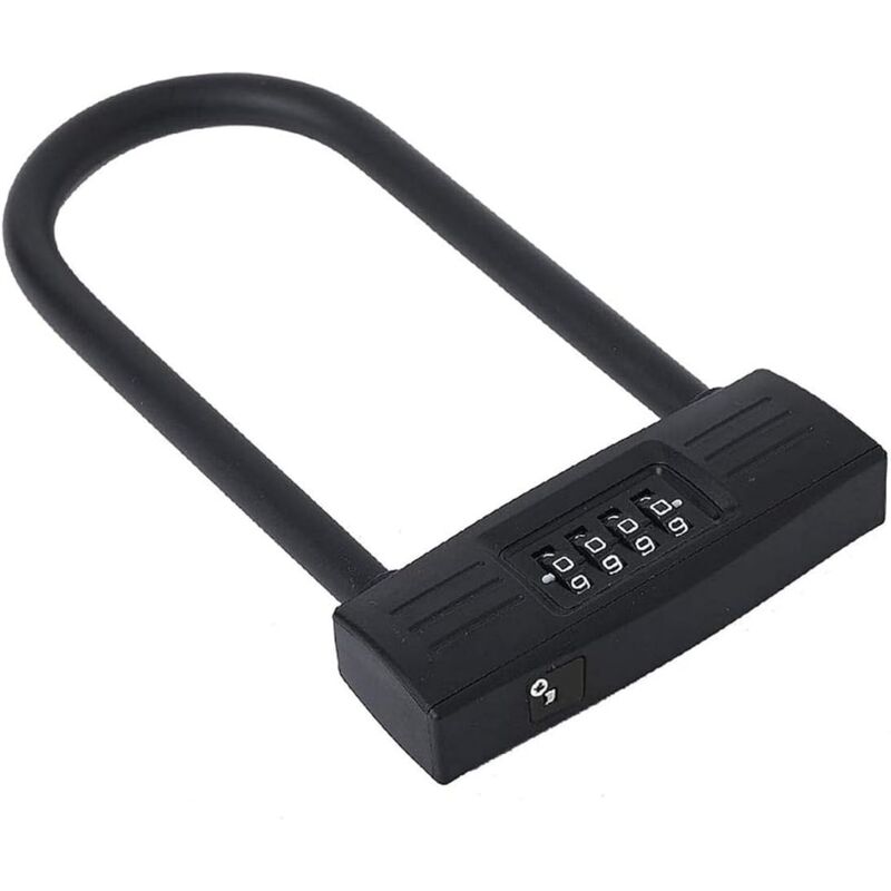 foto del prodotto sollbry lucchetto a u per impieghi gravosi, lucchetto per bicicletta con combinazione a 4 cifre e password, lucchetto a u per bicicletta, lucchetto a