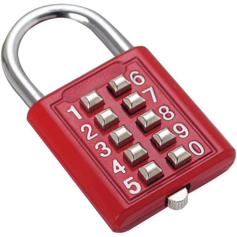 foto del prodotto sollbry lucchetto di sicurezza con combinazione di pulsanti, lucchetto digitale per valigia, bagagliaio, cassetto, scatola, attrezzi fai da te,