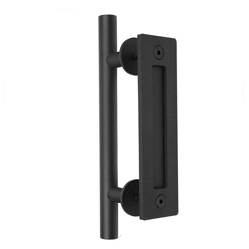 foto del prodotto sollbry maniglia per porta scorrevole da 30 cm, maniglia per porta scorrevole nera, grande dimensione rustica, adatta per cancelli, garage, armadi,