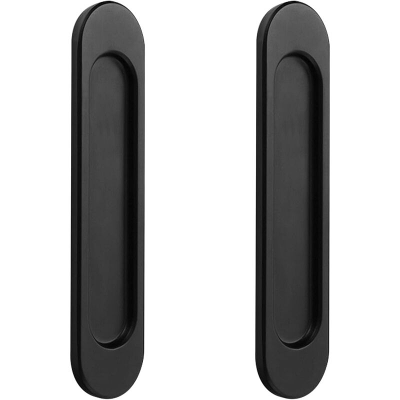 foto del prodotto sollbry maniglie ovali autoadesive per porte scorrevoli, maniglia per porta scorrevole, lega di alluminio nero opaco, senza foratura per porte