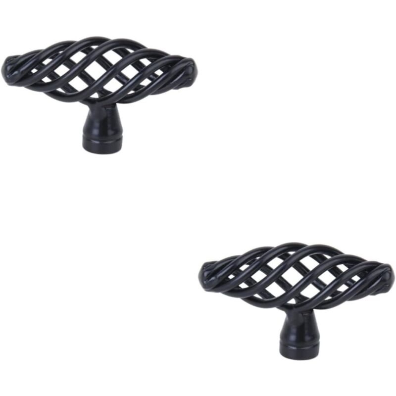 foto del prodotto sollbry maniglie per mobili, confezione da 2, pomelli neri per mobili, maniglie per mobili, pomelli per mobili, pomelli neri, pomelli a gabbia a