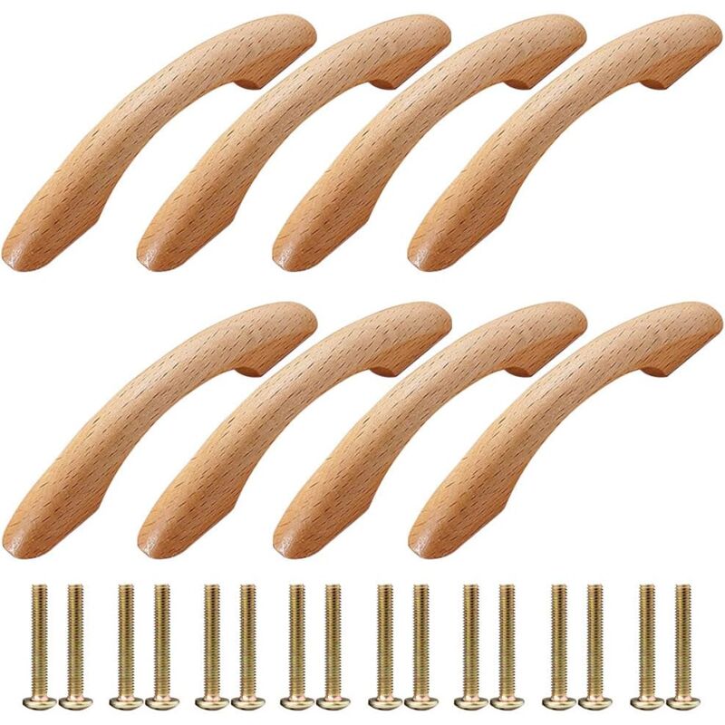 foto del prodotto sollbry maniglie per mobili in legno, 8 pezzi, maniglie per mobili, pomelli per porte, maniglie per armadietti, maniglie ad arco, maniglie per mobili