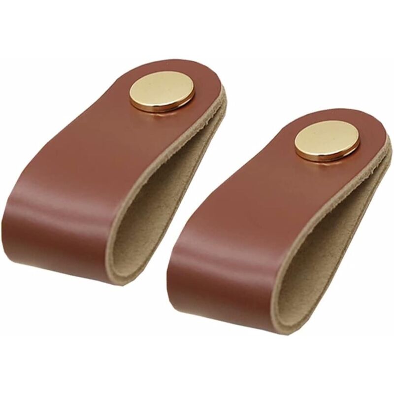 foto del prodotto sollbry maniglie per mobili in pelle, 6 pezzi, maniglie per cassetti in pelle per mobili moderni, pomelli e maniglie per porte moderne, maniglie