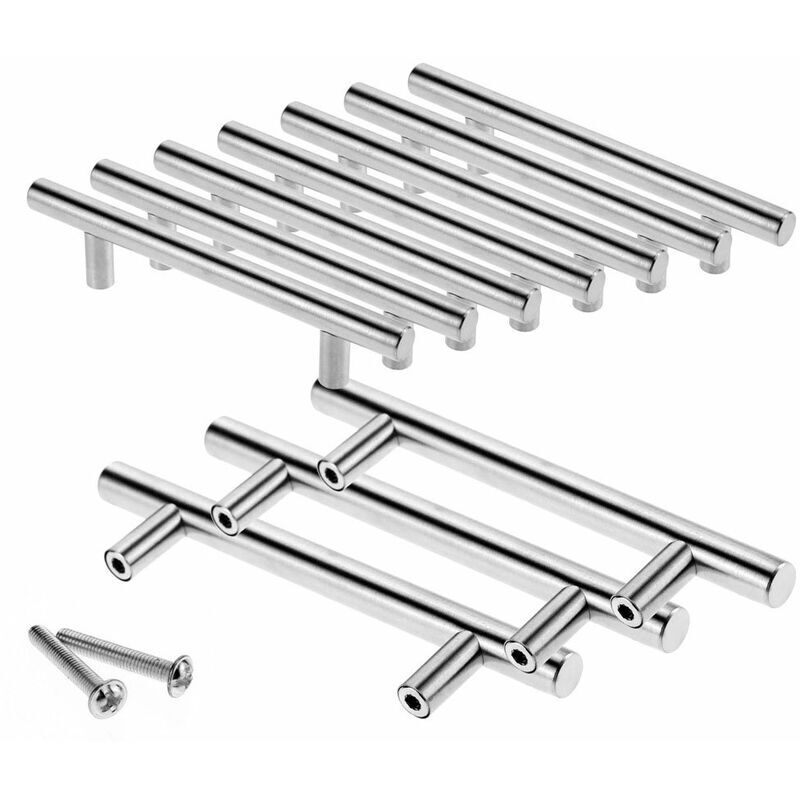 foto del prodotto sollbry maniglie per porta a t in acciaio inossidabile da 10 x 128 mm, 12 mm, con viti