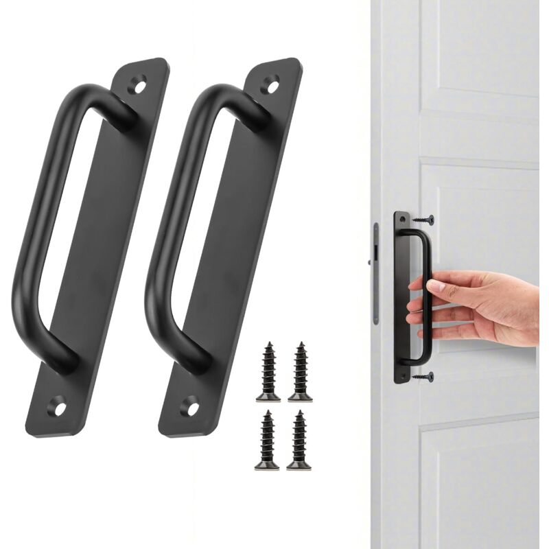 foto del prodotto sollbry maniglie per porte scorrevoli in lega di alluminio nero, confezione da 2, per mobili da cucina e bagno 148 mm 