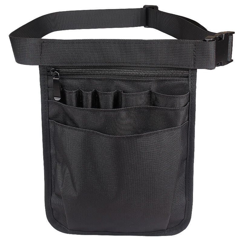 foto del prodotto sollbry marsupio per infermiere, marsupio multifunzionale per attrezzi, marsupio per infermiere con tasche multiple, marsupio regolabile nero per