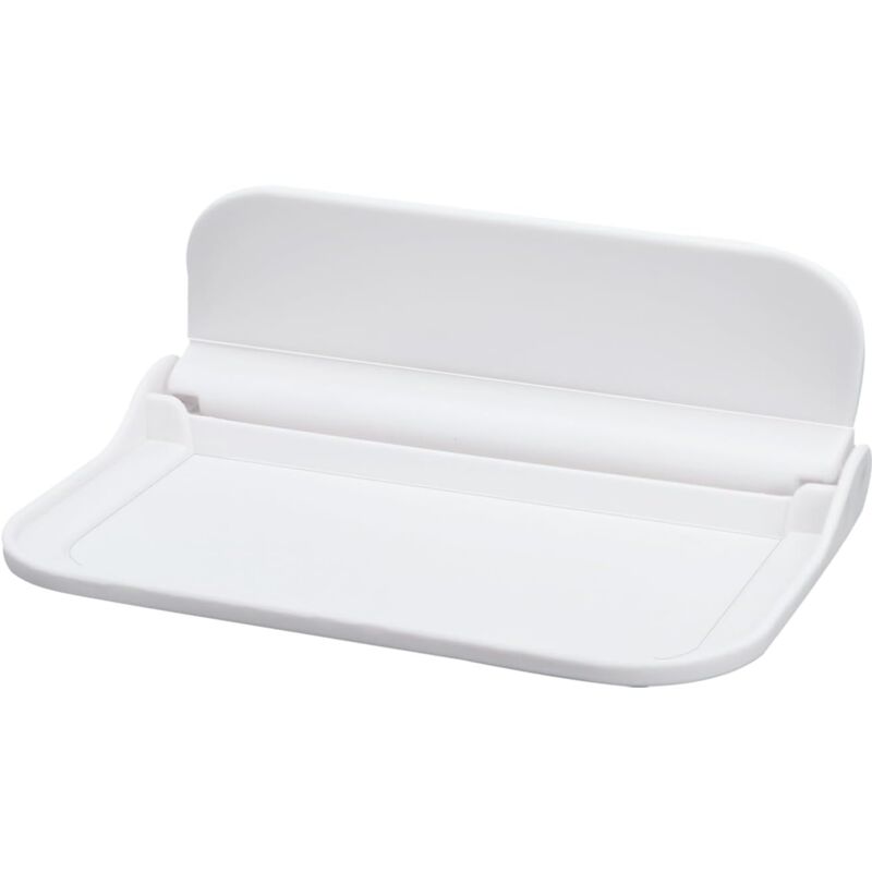 foto del prodotto sollbry mensole da parete pieghevoli, 18 x 11 cm, mensole da bagno, senza foratura, plastica, bianche, per bagno, soggiorno, camera da letto,