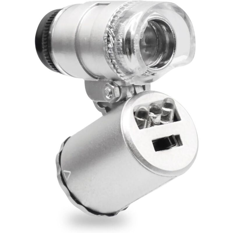 foto del prodotto sollbry microscopio mini led 60x, microscopio mini tascabile 60x, microscopio mini tascabile, microscopio con lente d ingrandimento per