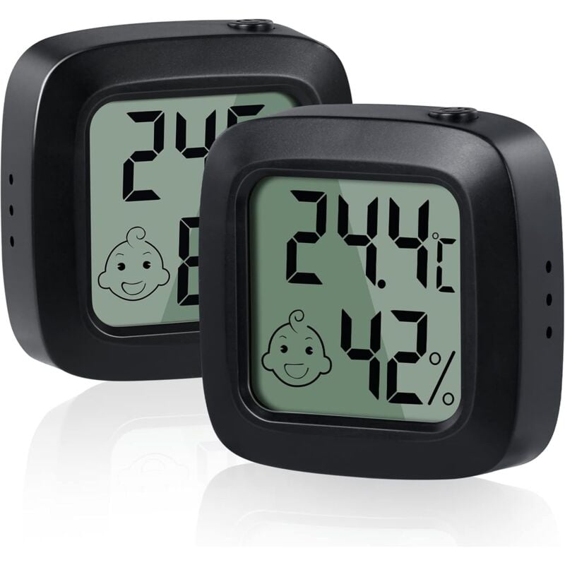 foto del prodotto sollbry mini igrometri digitali ad alta precisione, termometro igrometro per interni, con interruttore, convertibile , per soggiorno, magazzino,