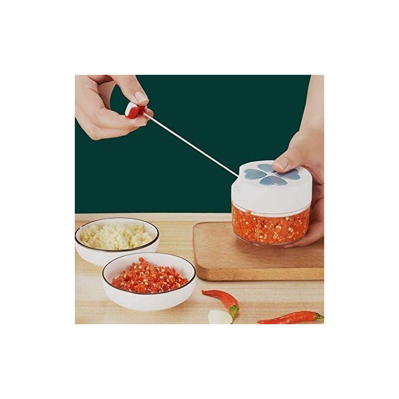 foto del prodotto sollbry mini tritatutto manuale da cucina, taglia cipolle manuale con cordino, taglia cipolle manuale, trita verdure, affetta cipolle blu 
