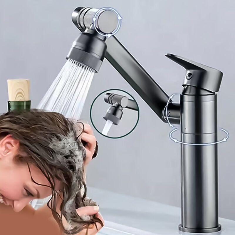 foto del prodotto sollbry miscelatore per lavabo alto, rotazione a 360 gradi, rubinetto per lavabo alto monoforo, rubinetto per bagno, miscelatore per acqua calda e