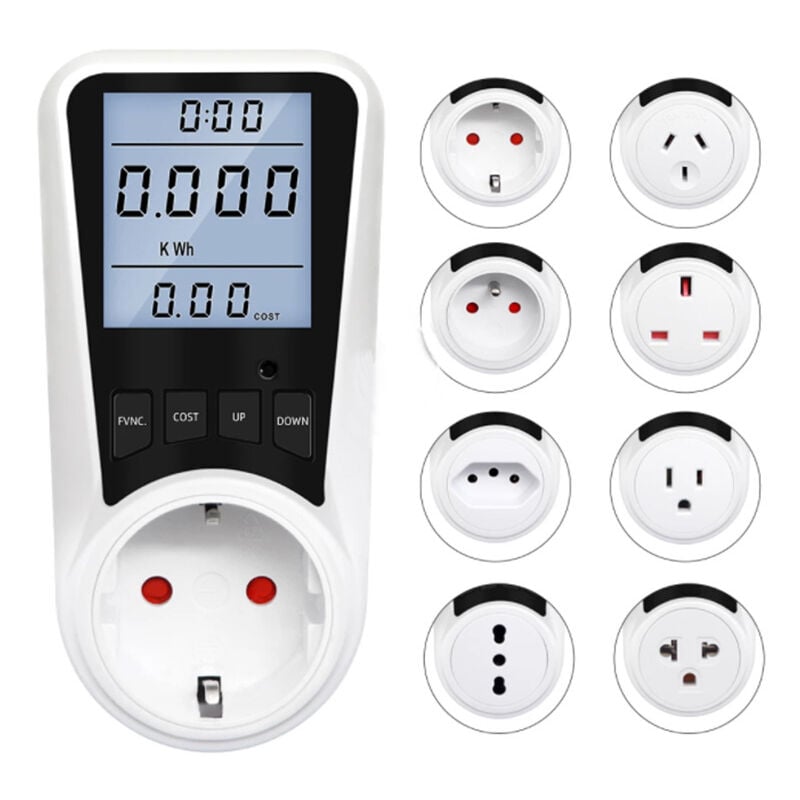 foto del prodotto sollbry misuratore di consumo elettrico, wattmetro, misuratore di consumo elettrico da 3680 w max con schermo lcd, monitor di consumo volt amp watt