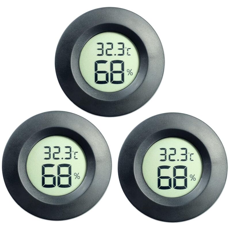 foto del prodotto sollbry misuratore di umidit digitale con termometro e igrometro lcd, confezione da 3, per umidificatori, deumidificatori, serre, seminterrati,