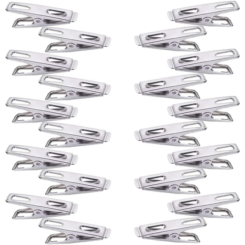 foto del prodotto sollbry mollette da bucato, 20 pezzi mollette da bucato in acciaio inossidabile, mollette da bucato in metallo, piccole mollette da bucato, mollette
