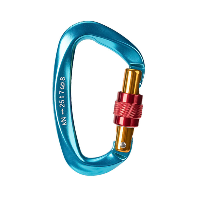 foto del prodotto sollbry moschettoni con bloccaggio, 2 pezzi, 25 kn resistenti con chiusura a vite per arrampicata, forma a d per arrampicata all aperto, campeggio,