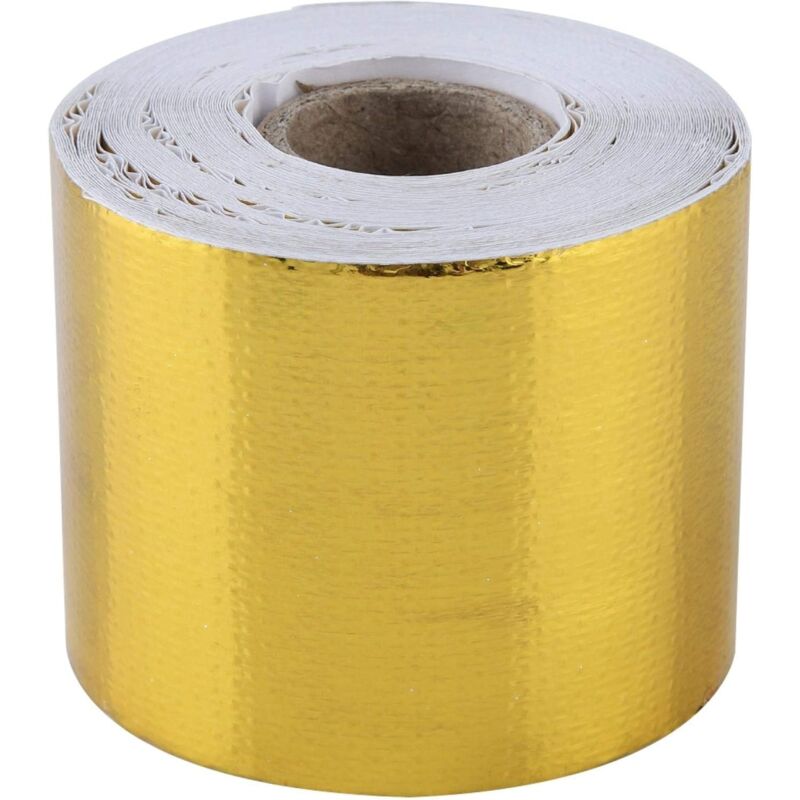 foto del prodotto sollbry nastro adesivo riflettente per protezione termica, nastro termico per scarico, 1 rotolo di nastro adesivo riflettente per scudo termico in