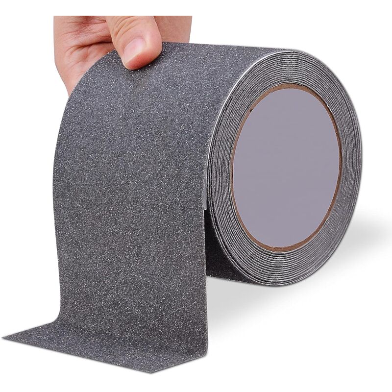 foto del prodotto sollbry nastro antiscivolo per scale ad alta resistenza, impermeabile per esterni interni, 10 cm x 5 m, rotolo di sicurezza antiscivolo per scale,