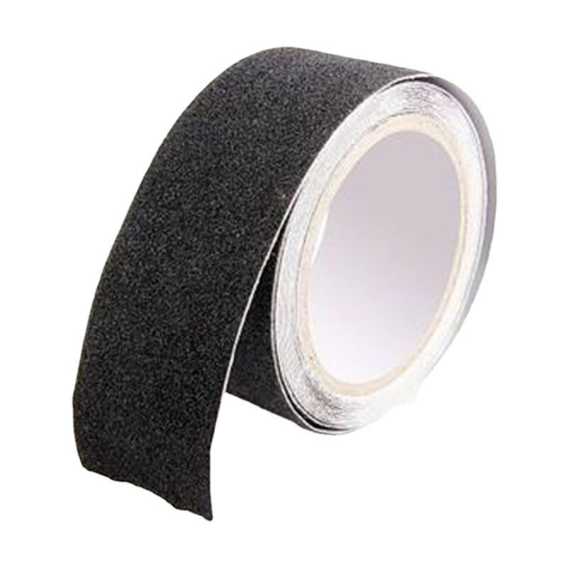 foto del prodotto sollbry nastro antiscivolo per scale, per interni esterni, nero, antiscivolo, ad alta trazione, strisce abrasive per scale 2,5 cm 5 m, 2 pezzi 