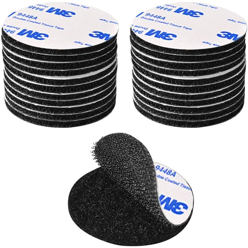 foto del prodotto sollbry nastro biadesivo extra forte antigraffio, nastro autoadesivo riutilizzabile nero rotondo da 4 cm, potente adesivo biadesivo per fai da