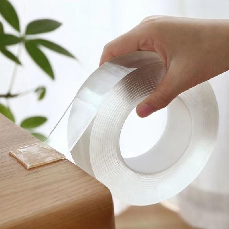 foto del prodotto sollbry nastro biadesivo nano ad alta resistenza, nastro adesivo trasparente resistente per poster da parete, nastro multiuso per appendere quadri in